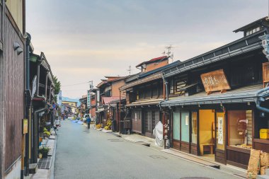 Takayama Şehri Kamisan no Machi Geleneksel Caddesi, Gifu Bölgesi, 31 Ekim 2013