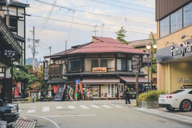 Takayama Şehri Kamisan no Machi Geleneksel Caddesi, Gifu Bölgesi, 31 Ekim 2013