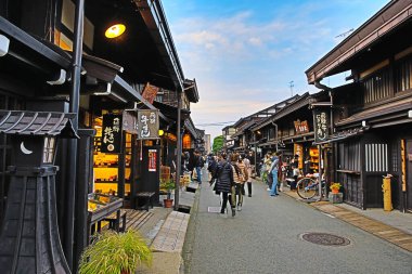 Takayama Şehri Kamisan no Machi Geleneksel Caddesi, Gifu Bölgesi, 31 Ekim 2013