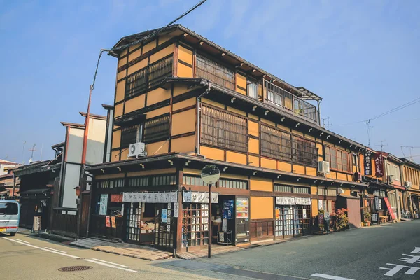 Takayama Beroemd Zijn Goed Bewaard Gebleven Edo Stijl Straat Huizen — Stockfoto
