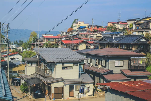 Takayama, Japonya 'daki sokak manzarası, seyahat kavramı 31 Ekim 2013