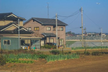 Japonya 2 Kasım 2013 'te tren penceresinden manzara