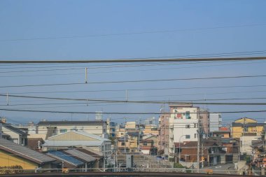 Shinkansen 'in hızlı tren hattının manzarası.