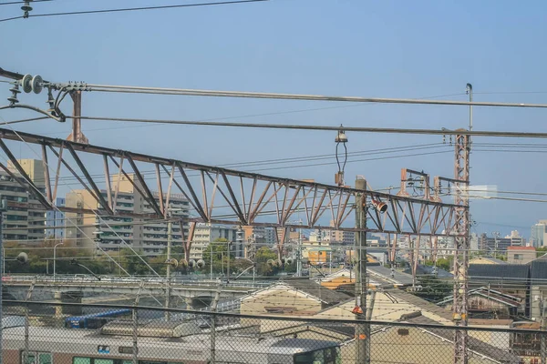 Vista Dalla Linea Del Treno Proiettile Shinkansen — Foto Stock