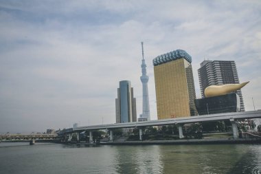 Bira fabrikaları merkezi Sumida Nehri 'nin doğu kıyısında. Tokyo, 3 Kasım 2013