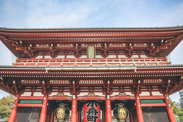 Kaminarimon Est Première Deux Grandes Portes Entrée Menant Temple Sensoji — Photo