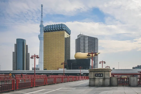 Breweries Headquarters Located East Bank Sumida River Tokyo Nov 2013 — Stock Photo, Image