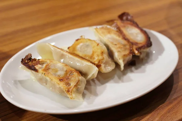 Jiaozi Gyoza Boulettes Potstickers Nourriture Japonaise — Photo