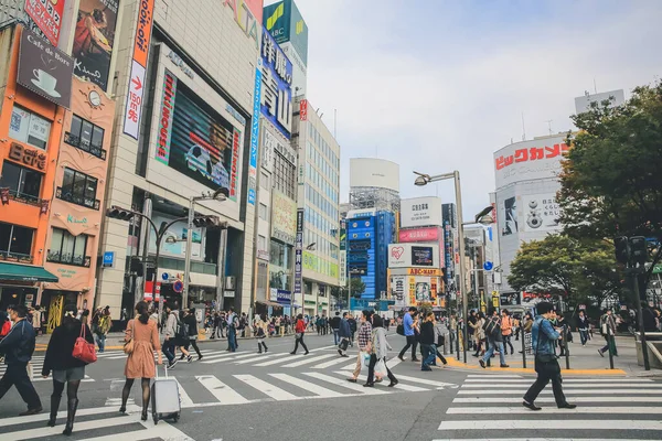 stock image Street with shops and restaurants in Shinjuku district 3 Nov 2013