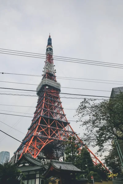 Meşhur Kırmızı Tokyo Kulesi Japon Tarihi Kasım 2013 — Stok fotoğraf
