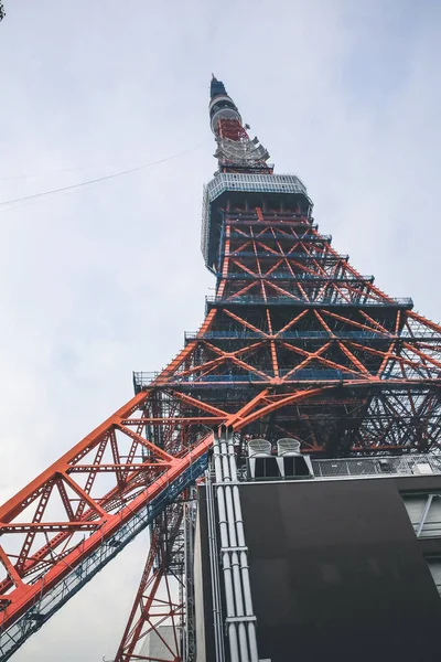 Знаменита Червона Токійська Вежа Процитовано Nov 2013 — стокове фото