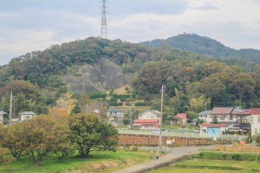 Shinkansen 'in hızlı tren hattının manzarası.