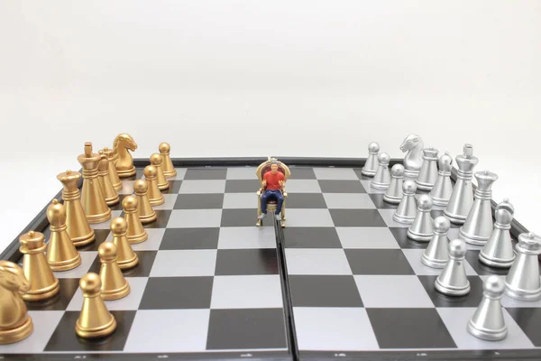 Figure Man Chessboard Chess Piece — Stock Photo, Image