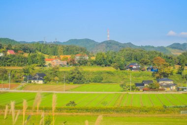 Kanazawa kırsalının manzarası, Japonya 1 Kasım 2013