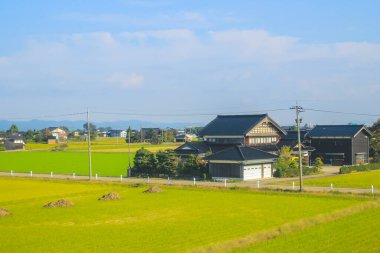 Kanazawa kırsalının manzarası, Japonya 1 Kasım 2013