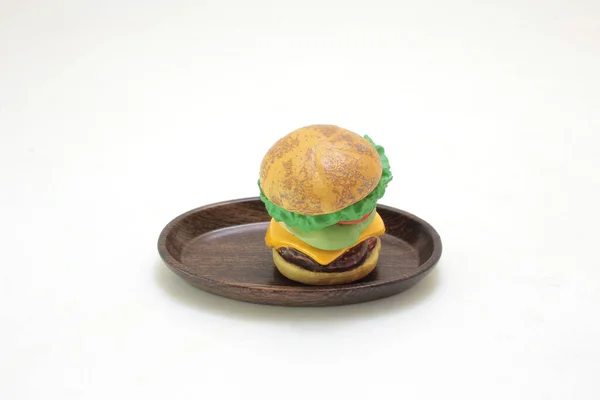 Smaczny Hamburger Izolowany Białym Tle — Zdjęcie stockowe