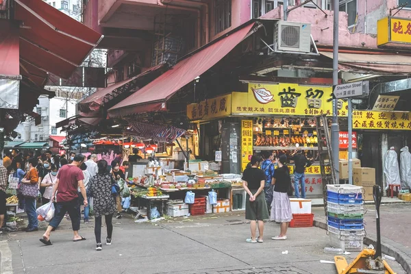 Nisan 2023 Mong Kok Bölgesindeki Islak Pazar — Stok fotoğraf