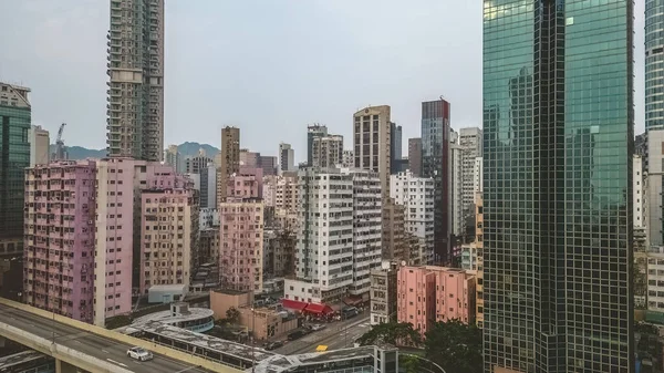 Wiadukt Przy Ulicy Wiśniowej Mong Kok Kowloon Kwietnia 2023 — Zdjęcie stockowe