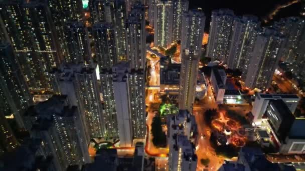 Widok Nocy Dzielnicy Hang Hau Tseung Kwan Hong Kong Kwietnia — Wideo stockowe
