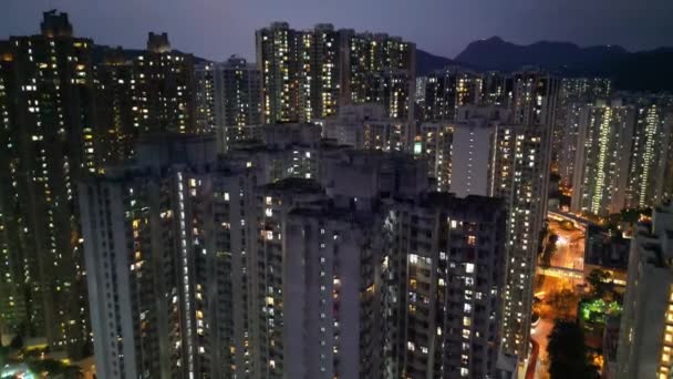Vista Noturna Distrito Hang Hau Tseung Kwan Hong Kong Abril — Vídeo de Stock