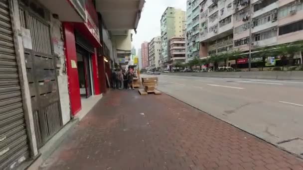 Sham Shui Sokağı Manzarası Hong Kong Nisan 2023 — Stok video