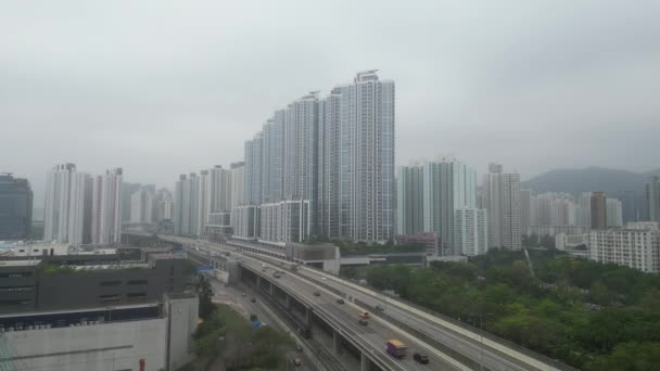 Плотные Квартиры Высотке Нам Чонг Гонконг Апреля 2023 Года — стоковое видео