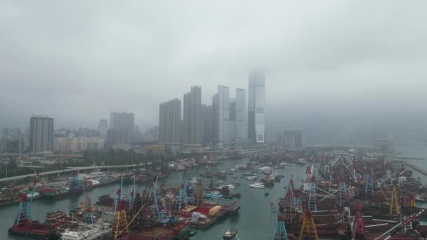 New Yau Tei Typhoon Shelter Hongkong April 2023 — Stockvideo