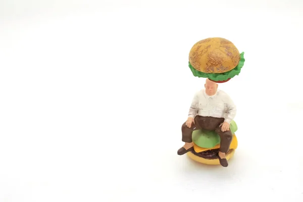 Hamburger Tlustým Mužem — Stock fotografie