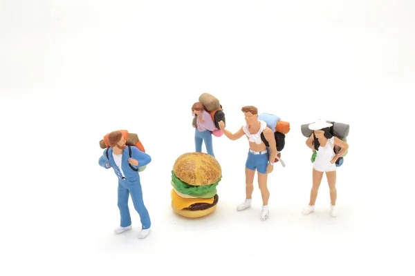 Der Hamburger Mit Den Reisefiguren — Stockfoto