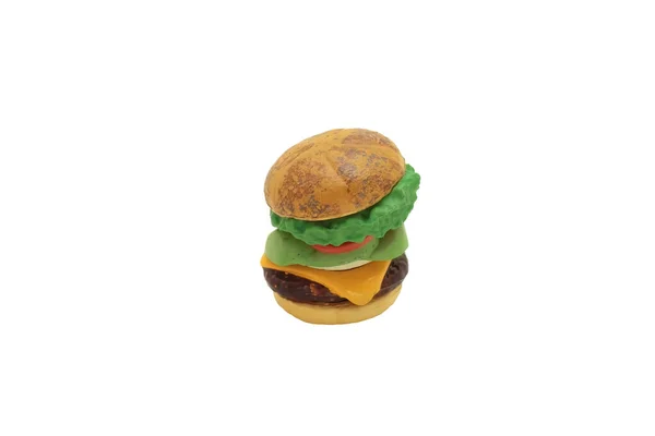 Figura Hamburger Fehér Hátsó Talajon — Stock Fotó
