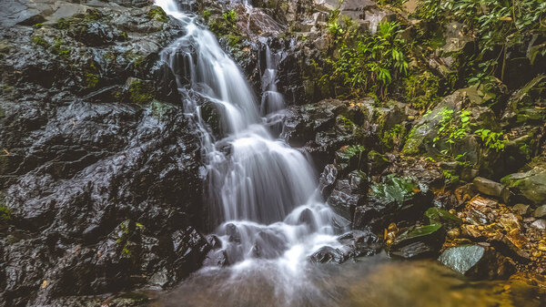 Beautiful waterfall in Siu Chik Sha , TKO