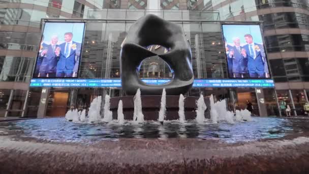 Szobor Szökőkút Exchange Square Egy Kis Hely Hong Kong Április — Stock videók