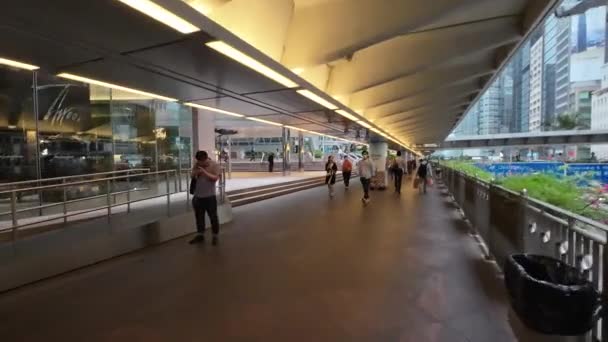 Passerelle Piétonne Central Hong Kong Avril 2023 — Video