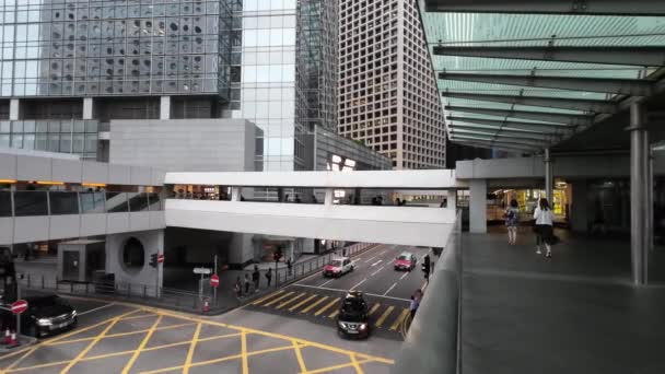 Pedonale Ponte Pedonale Central Hong Kong Aprile 2023 — Video Stock
