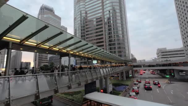 2023年4月26日香港中央の歩道橋 — ストック動画