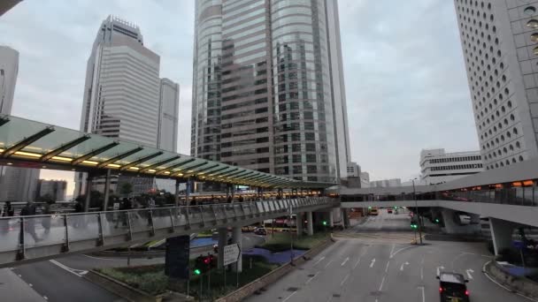 Pasarela Peatonal Central Hong Kong Abril 2023 — Vídeo de stock