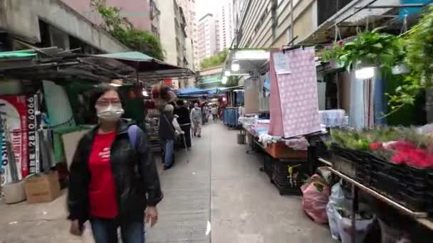 Ulica Tai Yuen Wan Chai Hong Kong Kwietnia 2023 — Wideo stockowe