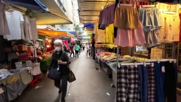 Tai Yuen Street Wan Chai Hongkong April 2023 — Stockvideo