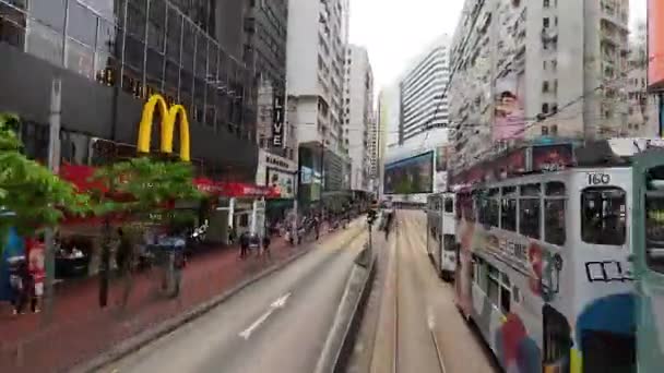 City Traffic Causeway Bay Hong Kong Dubna 2023 — Stock video