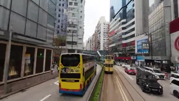 Trânsito Cidade Causeway Bay Hong Kong Abril 2023 — Vídeo de Stock