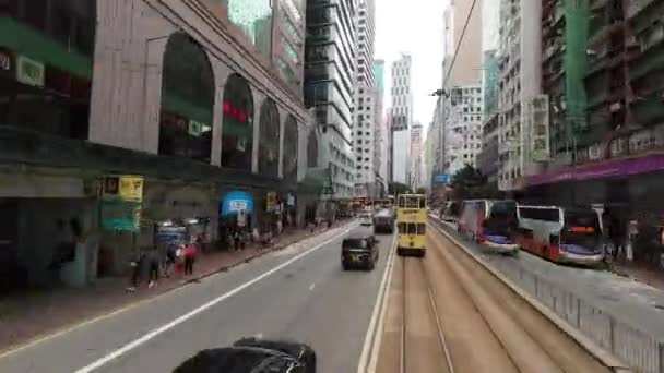Stadtverkehr Causeway Bay Hongkong April 2023 — Stockvideo