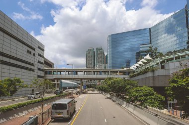 Şehir manzaralı 4 Mayıs 2023 otoyolu, Hong Kong sokak manzaralı.