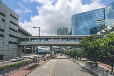 Şehir manzaralı 4 Mayıs 2023 otoyolu, Hong Kong sokak manzaralı.