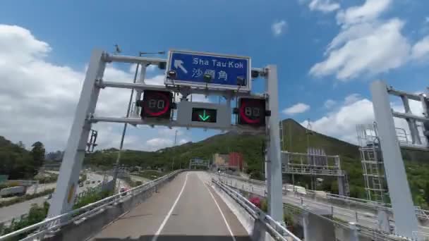 Krajobraz Autostrady Heung Yuen Wai Hongkong Maja 2023 — Wideo stockowe