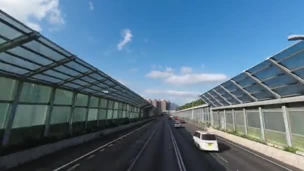 Autostrada Con Paesaggio Urbano Paesaggio Tolo Highway Hong Klong Maggio — Video Stock