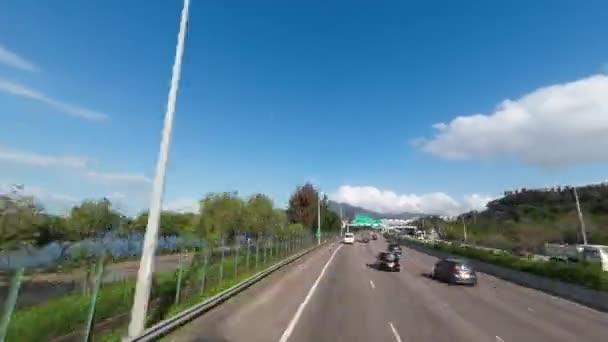 Autoroute Avec Paysage Urbain Paysage Tolo Highway Hong Klong Mai — Video