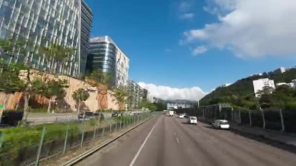 Dálnice Městskou Krajinou Krajina Tolo Highway Hong Klong Května 2023 — Stock video