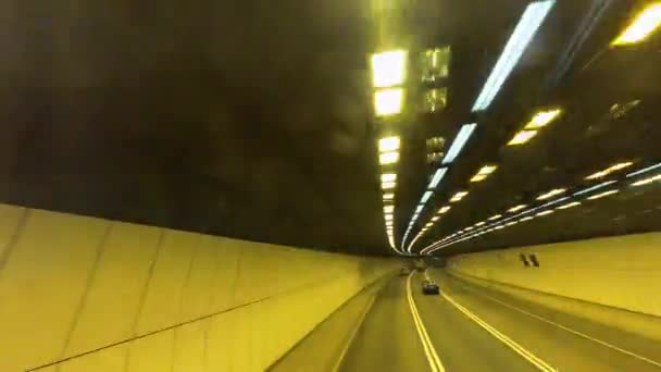 Hong Kong Maio 2023 Túnel Nam Wan Com Tráfego Urbano — Vídeo de Stock