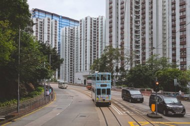 Tram 'da, Tai Koo Caddesi manzarası, hk 10 Mayıs 2023