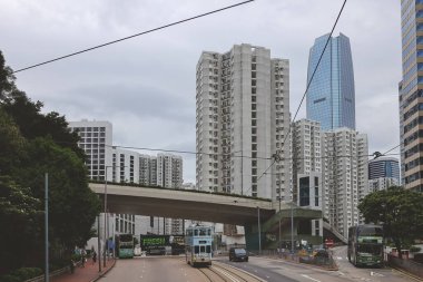 Tram 'da, Tai Koo Caddesi manzarası, hk 10 Mayıs 2023